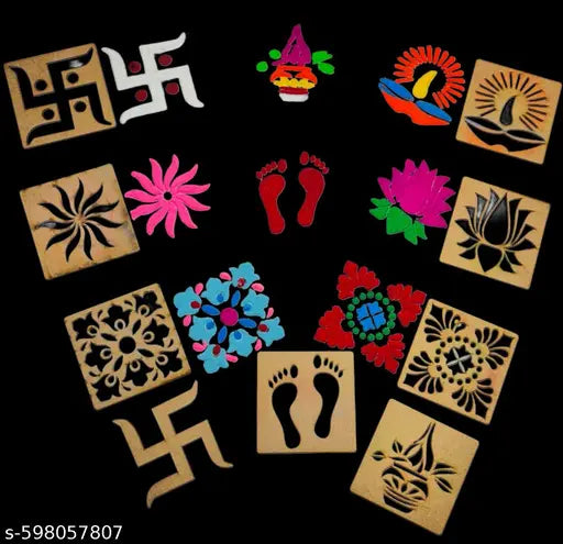 Rangoli 8 pices Rangoli 6/6 Size Modern Rangoli Diwali Festival Good Quality and Modern Rangoli
