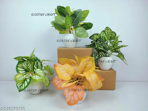 SATAN CRAFT Artificial plant flower and shrubs,Artificial, Artificial flowers pot,Artificial flowers plants,Artificial flowers craft,Home decor plant,Wild Artificial Plant