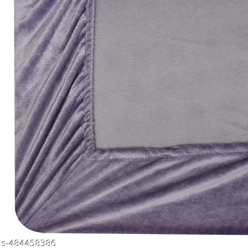 SUKHENTERPRISES PRESENTS 350 TC Winter Collection velvet Elastic Fitted Woolen Bedsheet With Pillow Covers (Pack of 1) -Fits Up to 8 Inches Mattress