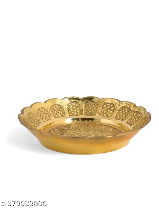Brass puja plate pack of 6