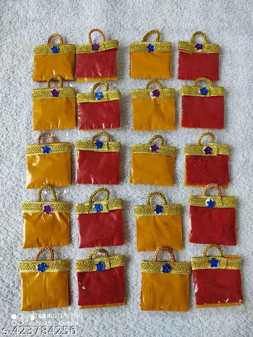 Plastic Wedding Creations Haldi Kumkum Fancy Bag (50 Pieces)