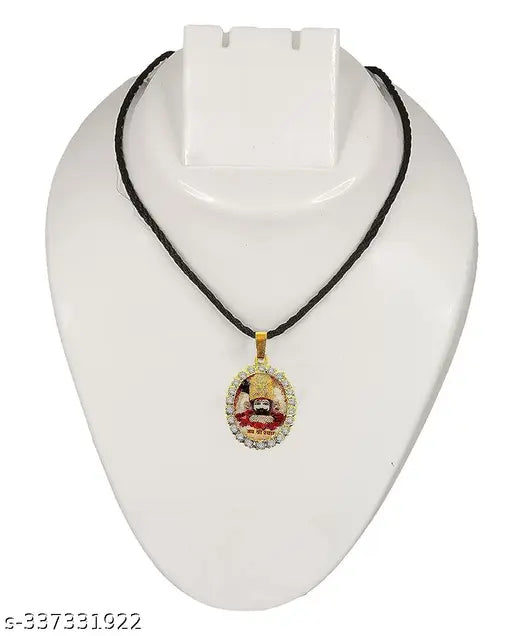 Lord Jai Shree Baba Khatu Shyam/Barbarika Ji Locket Pendant Necklace Dori Stainless Steel Pendant Set