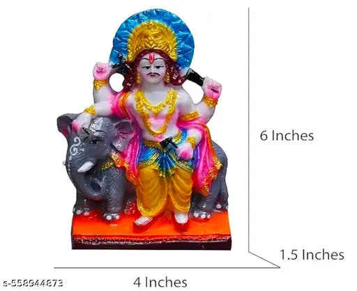 Hand Crafted Vishwakarma ji Murti Idol for Home Temple, Shop, Workshop Puja -Multicolor (6 inch)