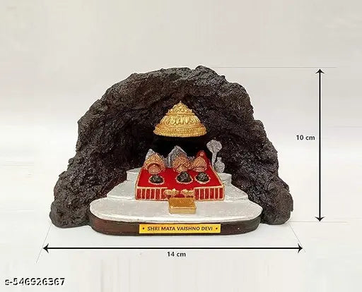ANI DIVINE Handcrafted Maa Vaishno Mata Pindi Idol || Decorative Polyresin Religious Pindi Murti for Navratri Special, Spiritual Harmony, Gifting, Home Temple