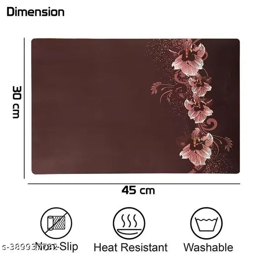 Combo Fridge Top Cover(21 X 39 Inches), Fridge Handle Covers (12 X 6 Inches)+ 4 Fridge Mats (11 X 17 Inches), 5 Piece Set