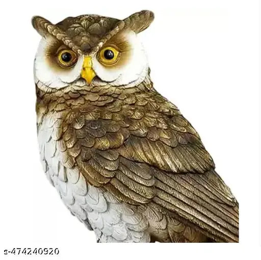 Owl Statue Office Animal Figurine Sculpture Home Decor Side 12x9x14.5cm Decorative Showpiece - 12 cm  (Resin, Multicolor)