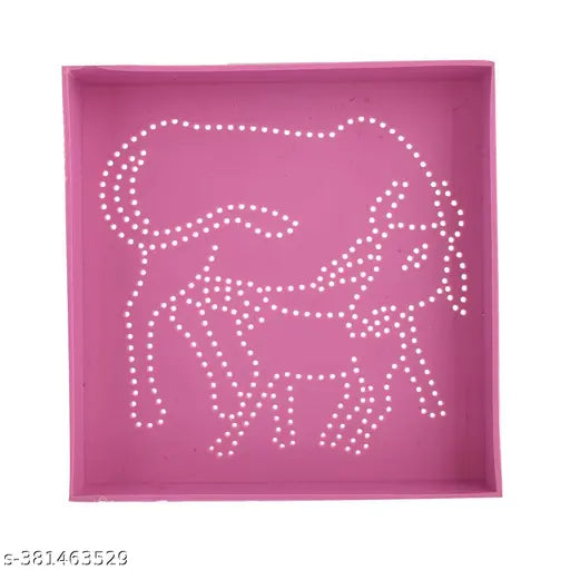 Doted Multi Design Ready to Draw Rangoli Making Stencils, Rangoli Plastic Stencils for Diwali Floor Decoration (Set of 12, Size3x3 Inch)