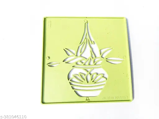 Ready to Draw Rangoli Making Stencils, Rangoli Plastic Stencils for Floor Decoration (4x4 inches in Size- Set of 16 Rangoli Stencils)
