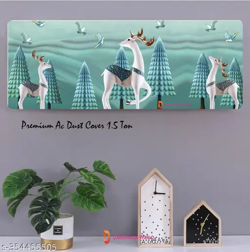 3D Printed AC Cover 1.5 Ton Air Conditioner Dust Cover Folding Designer Ac Cover for Indoor Split Ac 1.5 ton (97 x 33x 21.5 cm)