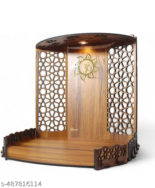 SH Mangal Wooden (16 inches Height) pooja temple for Home and office | temple for home and office decor
