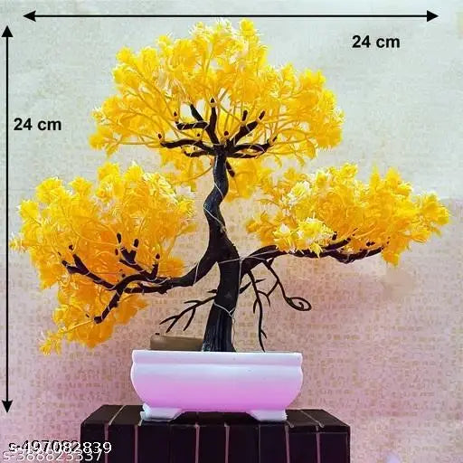 LED YELLOW Blossom Bonsai Tree Lamp - Decorative Light for Home & Office". (YELLOW 24 CM)