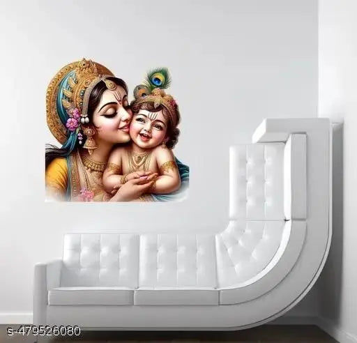 little krishna with maa yashoda Walllsticker