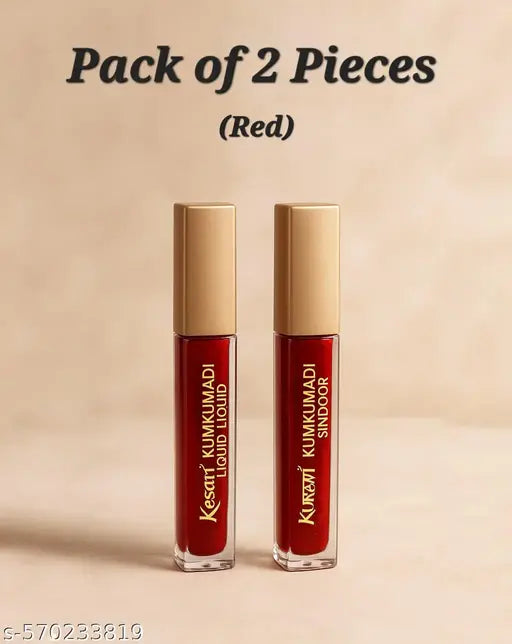 Kesari Kumkum Liquid Sindoor - Combo Pack of 2 (Red)