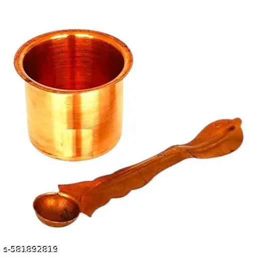 Copper Panchpatra Set with Achamani