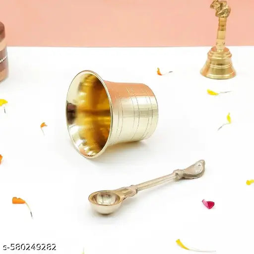 Sanatan Siddhi Brass Panchapatra & Uthirani Set | Holy Water Serve Set
