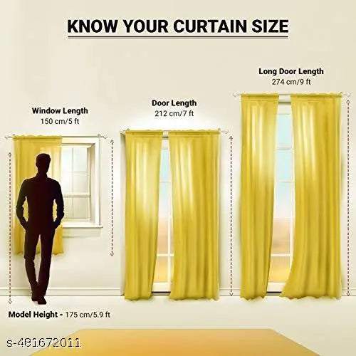 Floral  Green Curtains Pack of 01 pc