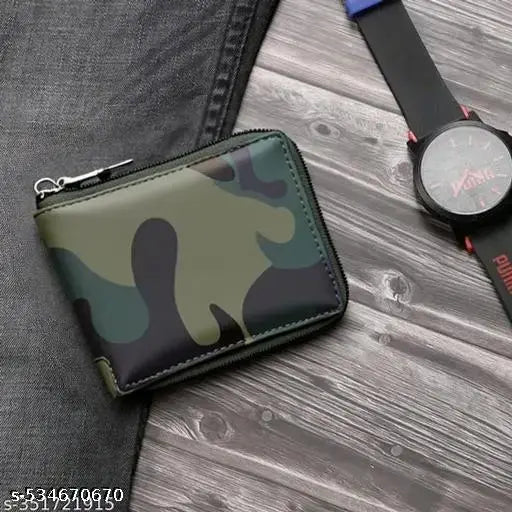 Artificial military leather wallet for men with comfortable size and extra space. good gifting purse for men