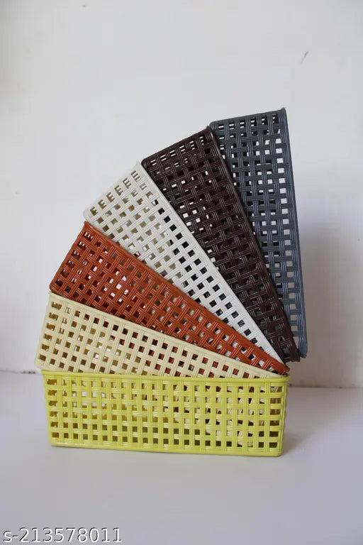 6 Multipurpose Desk Organizer/ Tray Office Drawer Dividers Storage /Craft Basket Rack Multicolor (Dimensions = 23.2 cm x 8.5 cm x 5 cm)