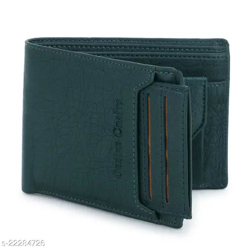 Stylish Men Green Two Fold Leather Wallets
