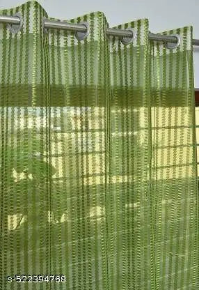 Tissue Net Curtain 5ft ( Pack of 3 , Green )