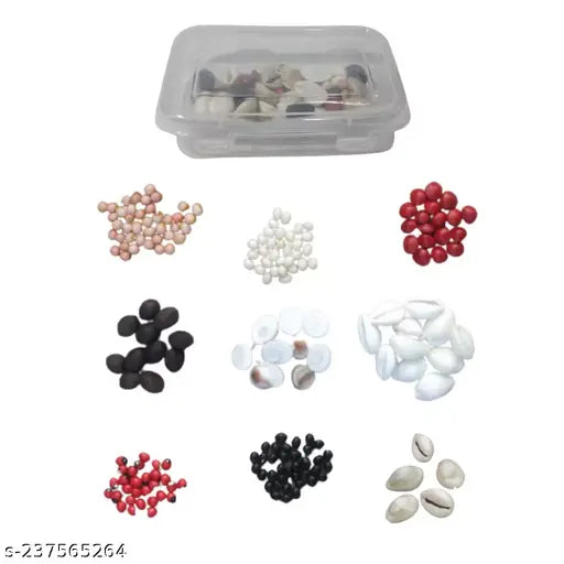 Puja items Pooja Rituals with Sacred Gunja, Lotus Seeds, Gomati Chakra, and Cowdi - Pack of 27 Pcs (3 of Each)