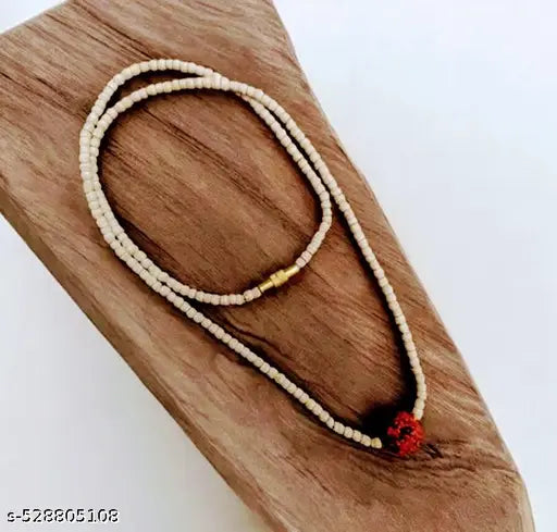 Tulsi mala pack of 1 tulsi mala, rudraksha mala, and hanuman tulsi mala  Original tulsi mala Brown Handmade Tulsi kanthi  mala holy wood beads chain for neck wearing. Rudraksh with Tulasi Kanthi Mala, Tulasi Original kanthi Mala use Male & Female Beads Wo