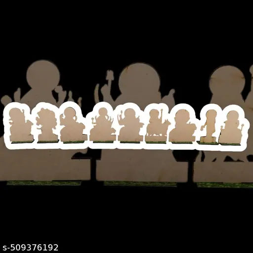 Navdurga set made up of mdf for navratri festival for decoration in office Home and temple  set of 9 pieces navratri special (MDF) 4 inch