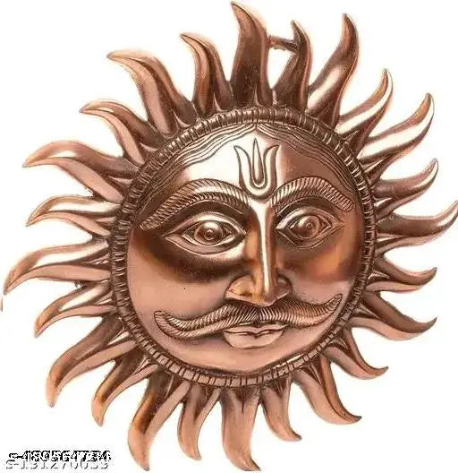 DVM Wall Hanging Lord Sun Idol Suraj surya Murti Statue Brass Decorative Showpiece for Wall Décor Room Décor Best for Housewarming Vasstu Good Luck Decorative Showpiece