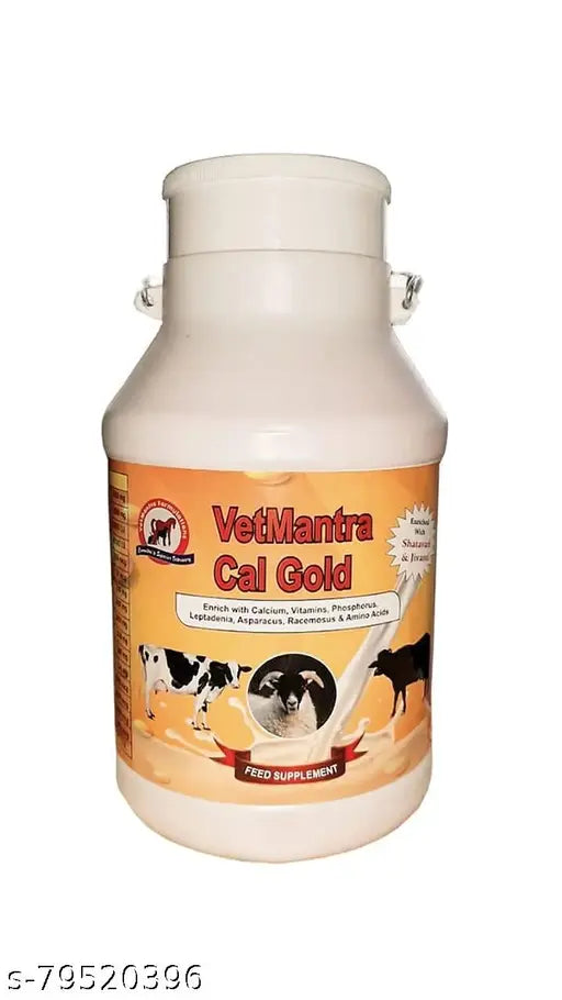 vetmantra Cal Gold 5 LTR, Calcium for Cow, Buffalo, Goat, Sheep, Horse, Dog, cat, Pig, Milk Enhancer for Diary Animals, Vitamins and Minerals, Veterinary Calcium, chelated Feed Supplement