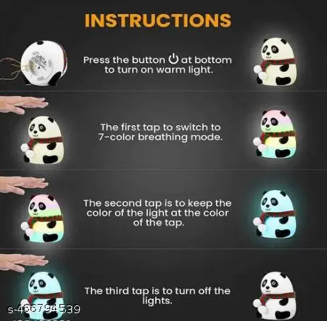 FASTIC Cute Panda,USB Rechargeable, 7-Colors Changing Light, Room Decor Night Lamp  (White)