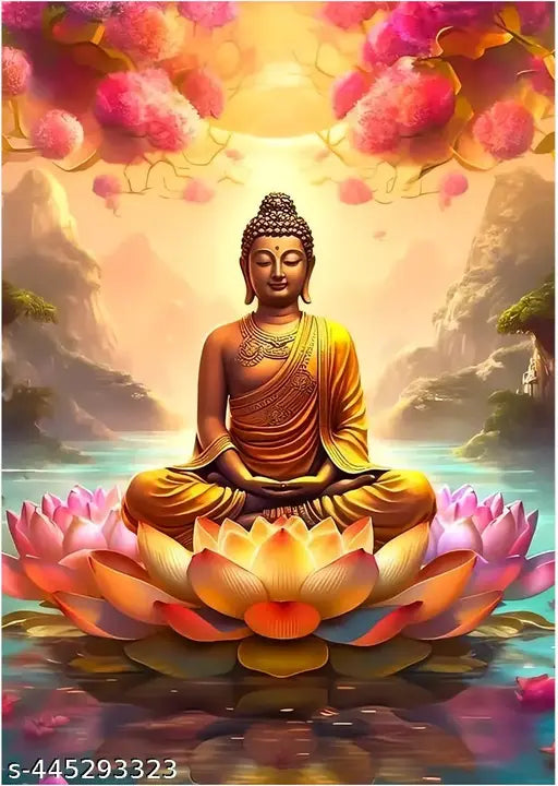 30 cm Buddha wall sticker - Buddha wall sticker for meditation Self Adhesive Sticker  (Pack of 1)