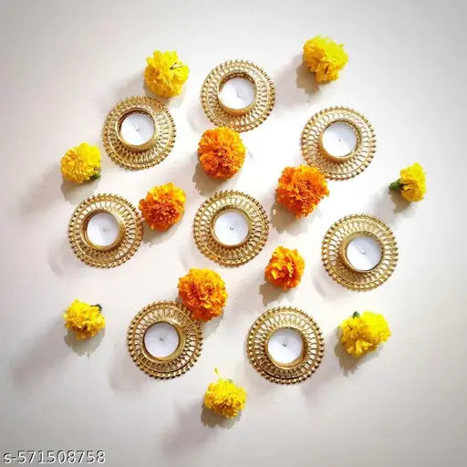Candle Holder with wax pack of 8 pcs.  Diwali Decoration Diya