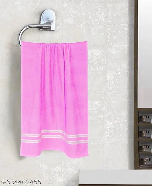 Cotton Large Size Bath Towel Ultra Soft, Super Absorbent, Quick Dry Towel for Bath, Travel, Gym, Beach - 70 cms x 140 cms - maroon. Or. Baby pink  (Pack of 2