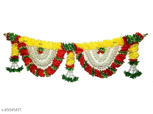 afarza Toran for Main Door Latest Home Decoration Entrance Hanging Handmade Bandarwal Atificial Marigold Flower Garlands Gift Item