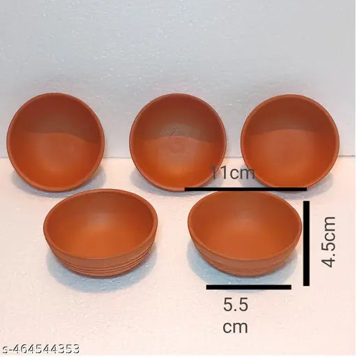 "SimplyBuy Handmade Terracotta Clay Bowl Set - Eco-Friendly Traditional Pottery for Serving, Perfect for Kitchen & Dining"