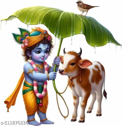 vcreate decor , baby krishna with cow