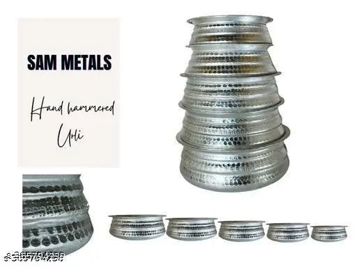 ALLUMINIUM HAND HAMMERED URLI/ HANDI SET/ KALASH/ LOTA/ SAUCEPOT/ COOKWARE/ TOPE/ MILKPOT
