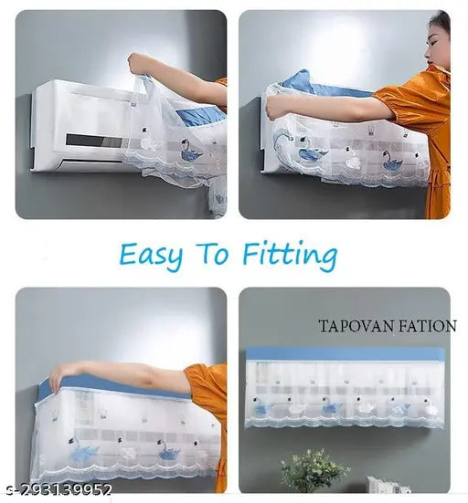 Air Conditioning Dust and running mood Cover Embroidery Designer Ac Cover for Indoor Split Ac 2.0 Ton (97 x 31 x 21 .5cm )