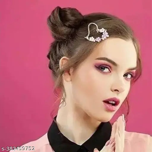 Korean 4pc Fancy Bling lady girls women kids hair accessories pearl resin acrylic hair clips rhinestone bobby pins hair slides women hairpins