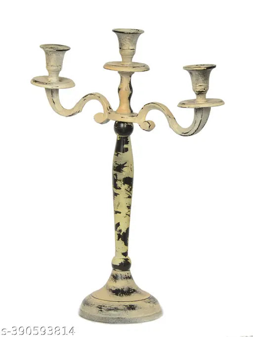 DMH | 3 Arm Candle Holder for Wedding/Hotel/Home Decoration | Indoor Lighting Candelabra | Table Top Candlestick Holder