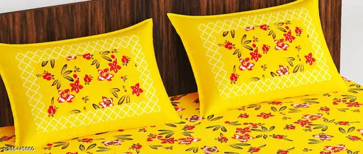 100% Cotton Rajasthani Jaipuri Double bed Size #Bedsheets Set of 1 Double #Bedsheets with 2 Pillow Covers (Multicolour) - 180 TC