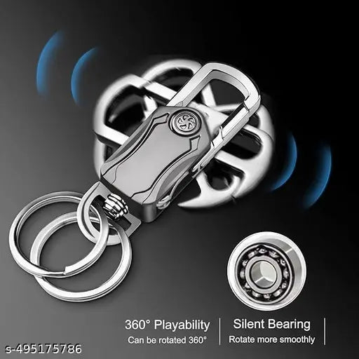 5-in-1 Stylish Keychain for Women & Men - 360° Rotation Carabiner with Bottle Opener, Phone Holder, and Decompression Spinner Durable Zinc Alloy Multi-functional Keychain bike and car