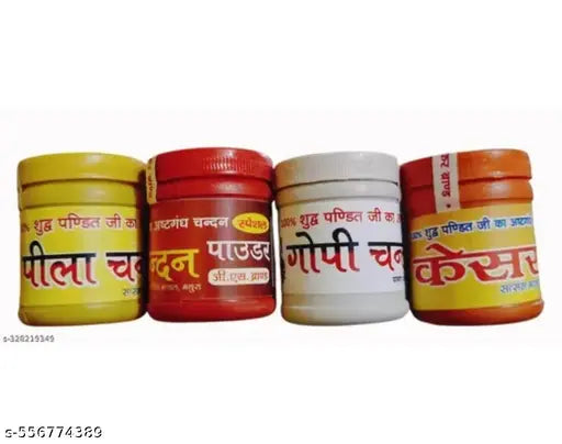 Mangalam Chandan 4 red yellow white orange Chandan powder