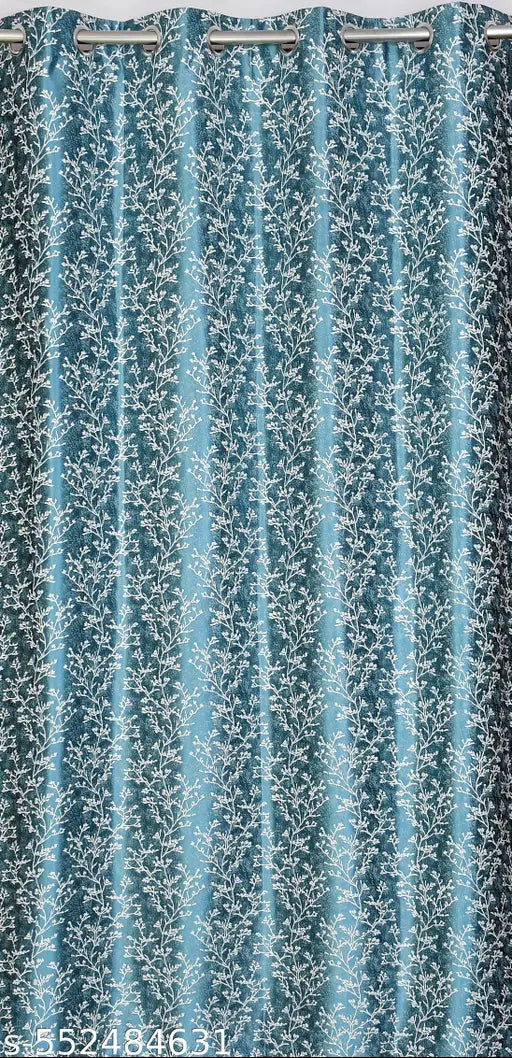 (Pack of 2) Premium Polyester blackout knitting curtains - Set of 2 Door curtain