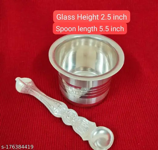 Anvika Fashions Panchapatra Set of Glass + Spoon