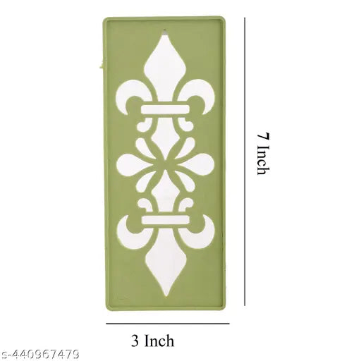 CRAFTAM Different Design Ready to Draw Rangoli Making Stencils, Rangoli Plastic Stencils for Floor Decoration (Set of 12, Size 7x3 Inch)