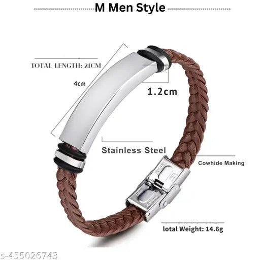 Radhe Radhe Braided Leather Weave Bracelets for Mens Women Magnetic Lock Clasp Genuine Bracelet Wristband Vintage Cuff Jewelry Friendship Couple SBr2024222