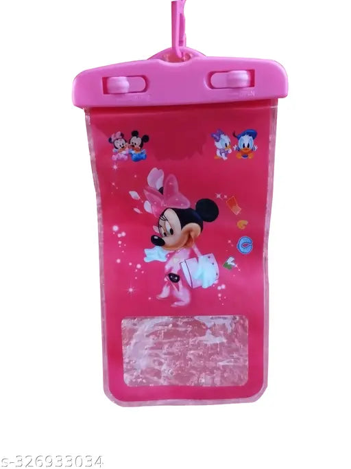 Premium-Quality Waterproof Sealed Mickymouse Hanging Bag/Case/Pouch Cover, Phone Pouch Dry Bag Compatible for All Mobile Phones,Three Layers Pouch Protection in rain & Swimming (Pack of 1) || mobile water protection pouch || water proof pouch || water pro