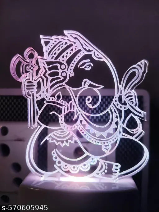 Acrylic Night Lamp with LED Light – Spiritual Table Decor for Home, Office & Gift Purpose