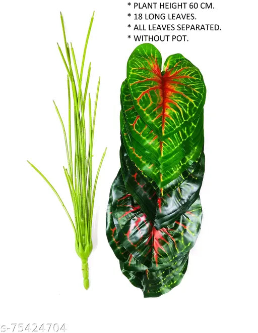 VEEROM Artificial Plant With 18 Long Leaves | Height 60 CM |  Without Pot